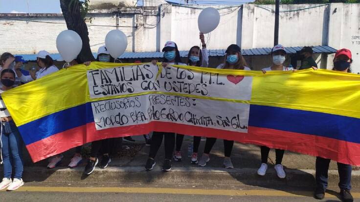 Protesta de familaires en Cárcel Modelo de Bucaramanga