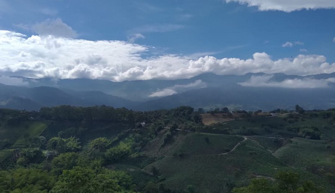 Paisaje del Quindío desde Oncólogos del Occidente al norte de Armenia 