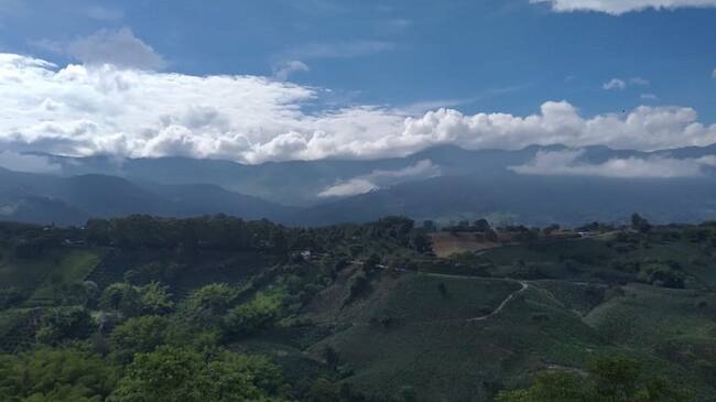 Paisaje del Quindío desde Oncólogos del Occidente al norte de Armenia