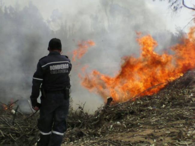 Manos criminales causaron incendio forestal en Tinjacá, Boyacá