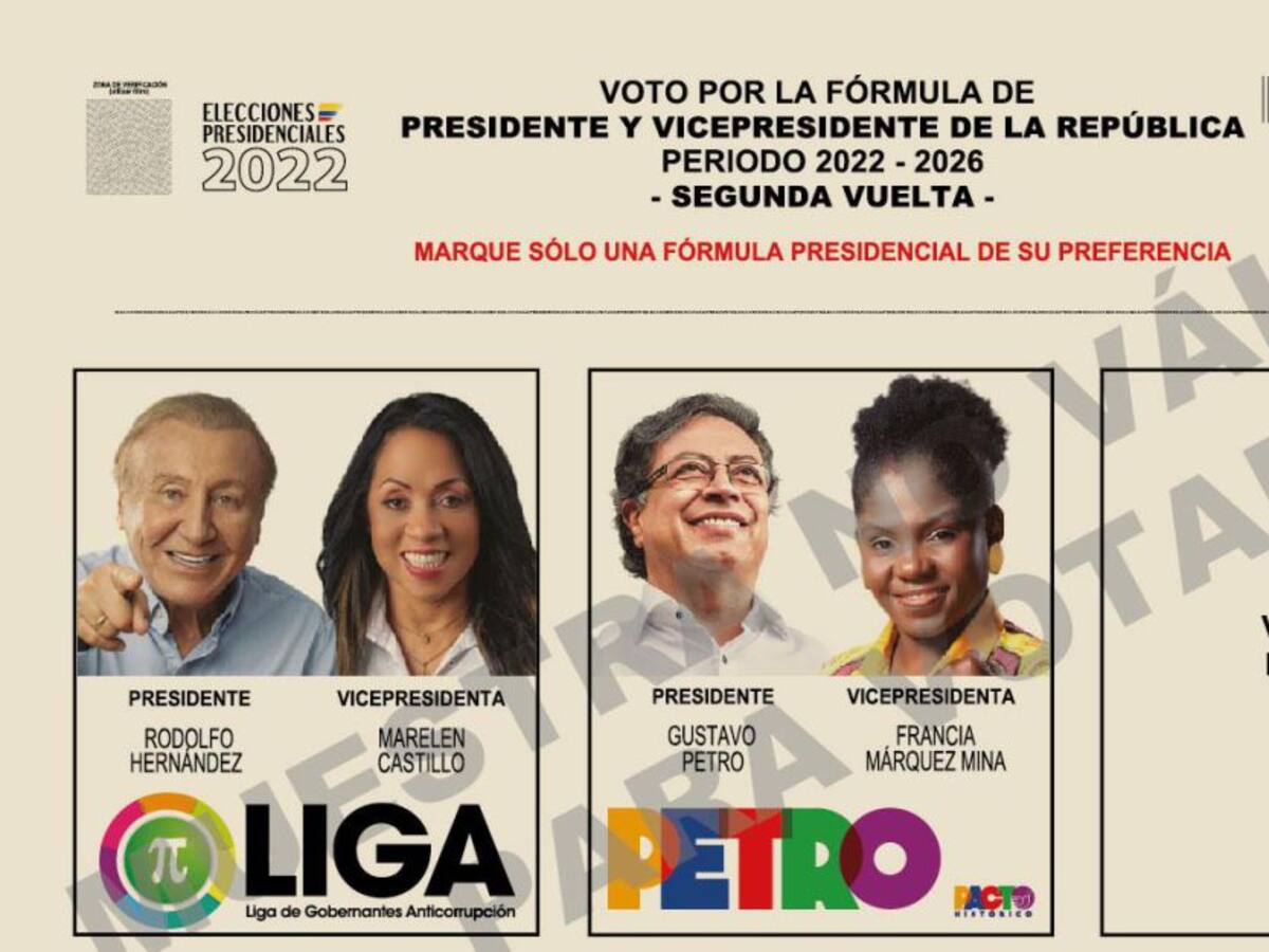 Elecciones 2022: Listo el tarjetón para segunda vuelta presidencial