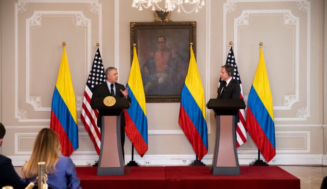 Encuentro entre el presidente Duque y Antony Blinken.