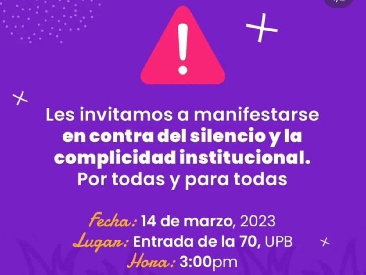 En UPB protestarán por presuntos casos de acoso sexual
