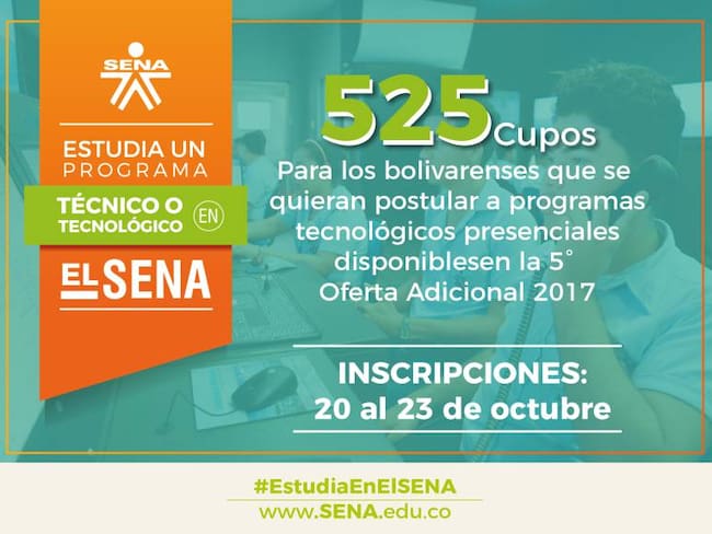 SENA ofrece 525 cupos en Bolívar para formarse como tecnólogo