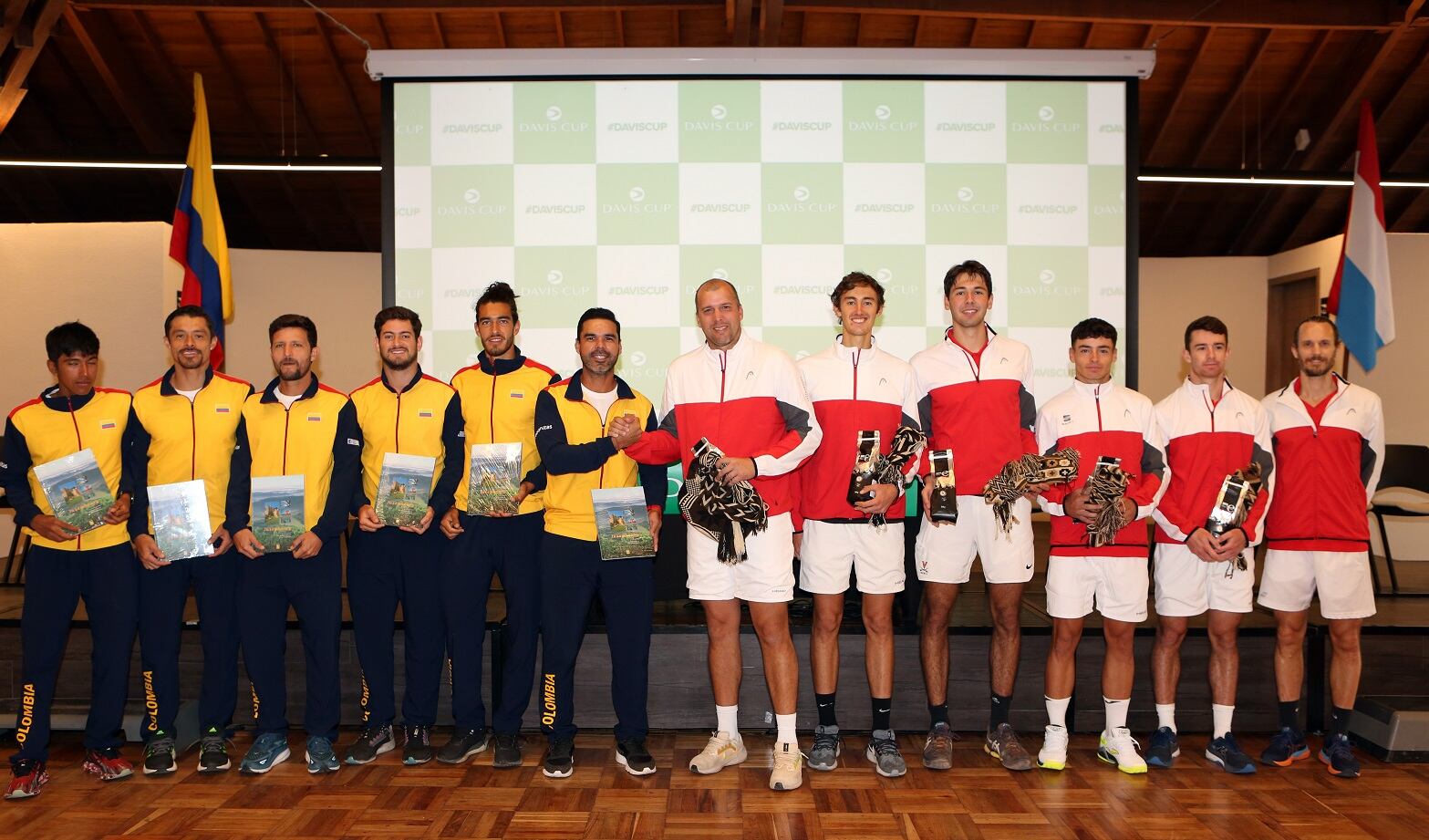 Equipos de Colombia y Luxemburgo / Twitter: @fedecoltenis