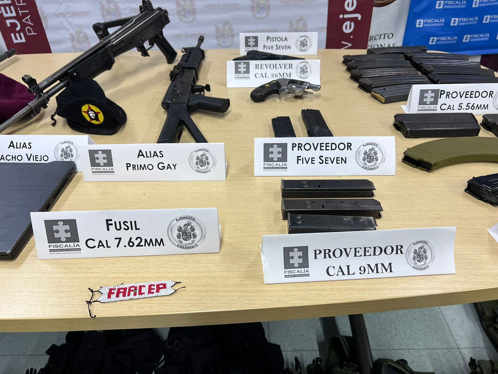 Armas incautadas el frente 36- foto Ejército