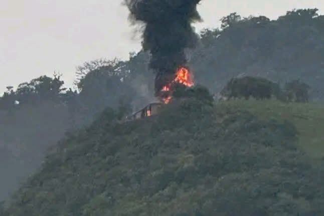 Incendio en El Tigrero, Río de Oro (Cesar). / Foto: Cortesía.