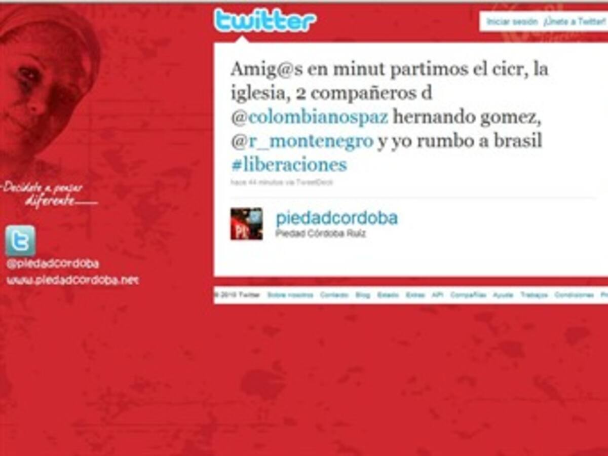 La senadora Piedad Córdoba ya está en Brasil