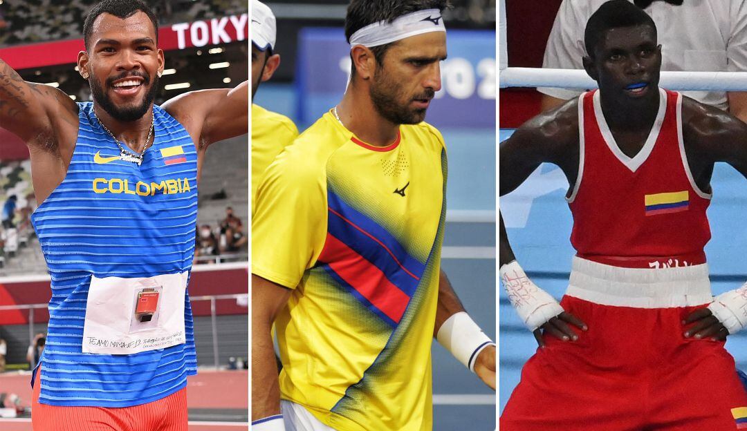 Anthony Zambrano, Robert Farah y Yuberjen Martínez en los Juegos Olímpicos de Tokio 2020