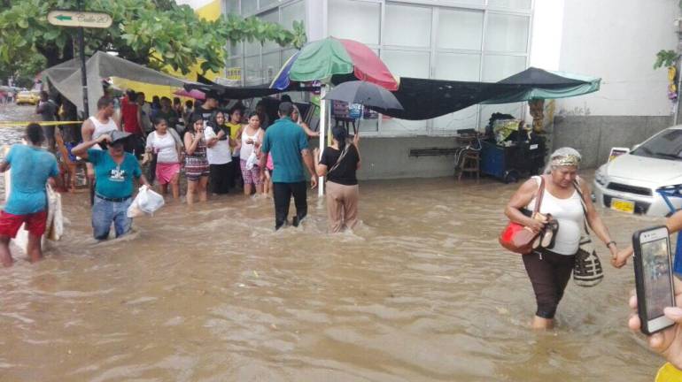 Centro Histórico de Santa Marta, inundado. 