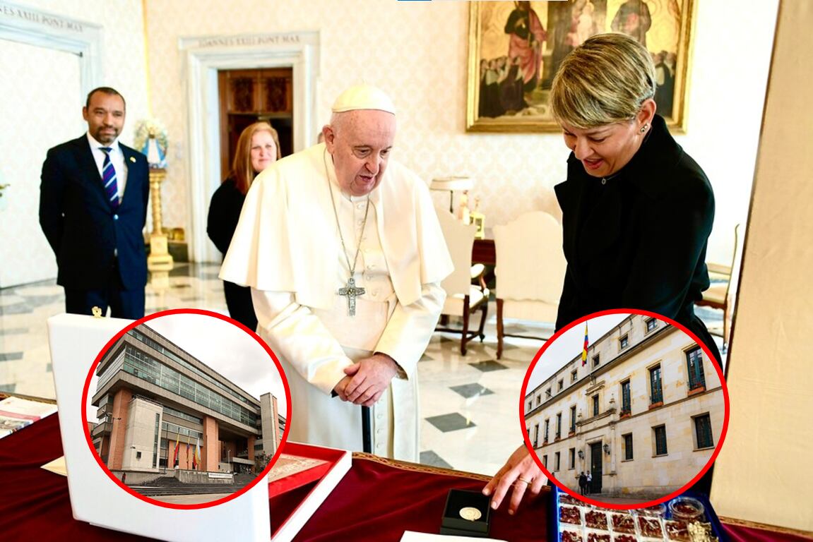 Encuentro entre el papa Francisco y la primera dama de Colombia, Verónica Alcocer, en Ciudad del Vaticano.