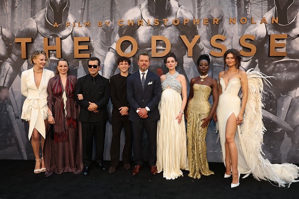Elenco de "La Odisea" en la première en Nueva York. Foto: Getty.