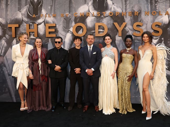 Elenco de "La Odisea" en la première en Nueva York. Foto: Getty.