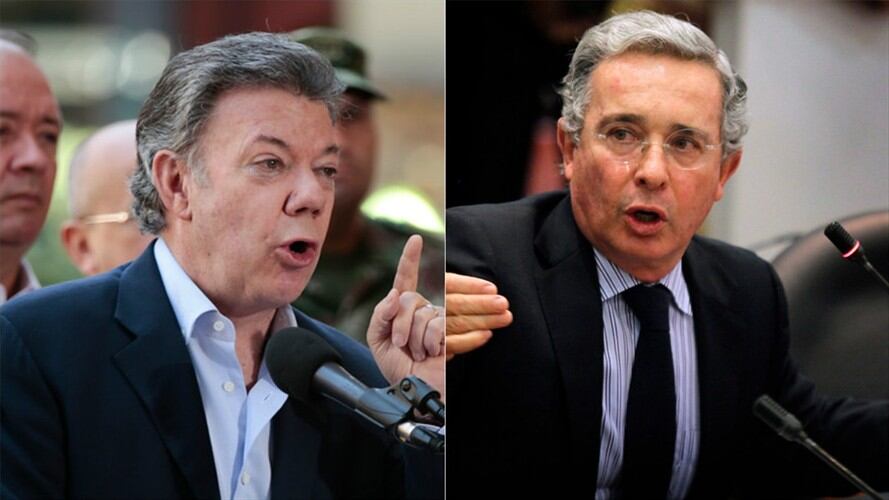 Juan Manuel Santos y Álvaro Uribe. Foto: Colprensa