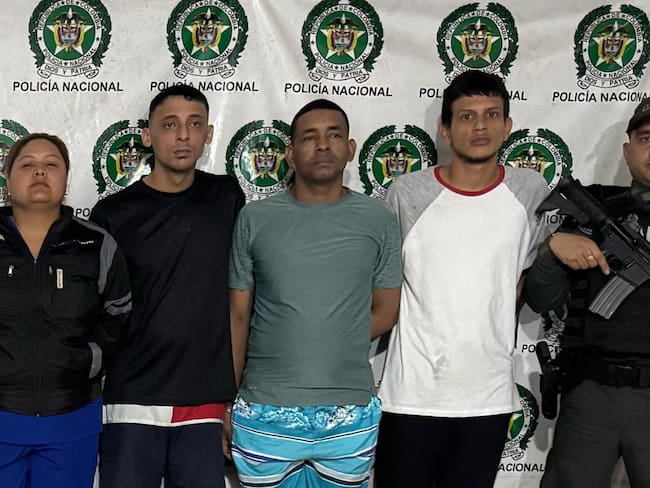 Algunos de los capturados. Foto: cortesía Policía de Barranquilla.