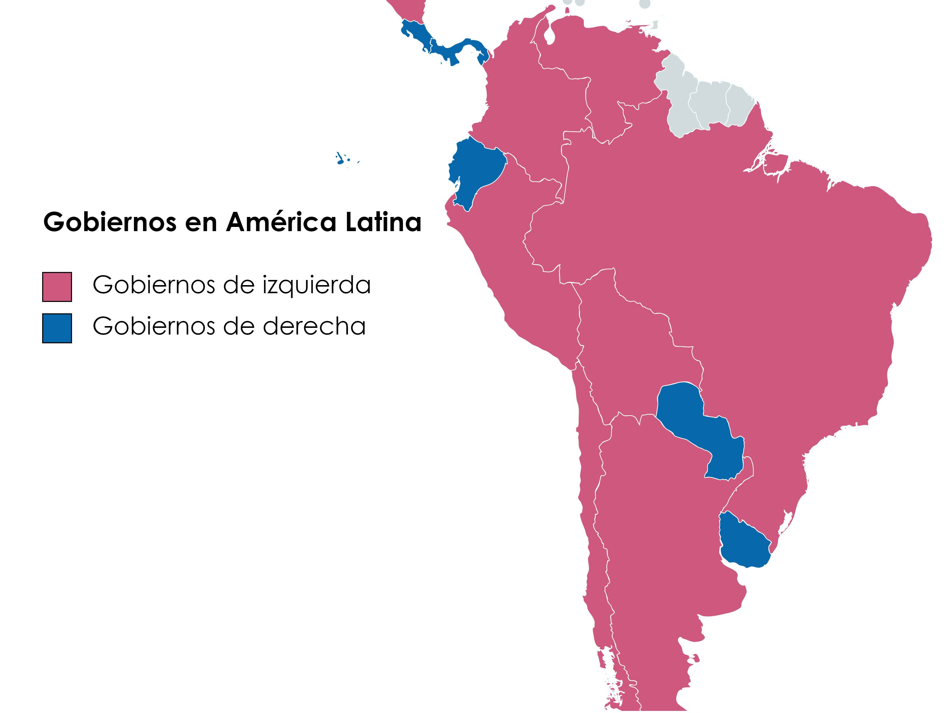 "Mapa ideológico" de América Latina tras las elecciones presidenciales en Brasil.