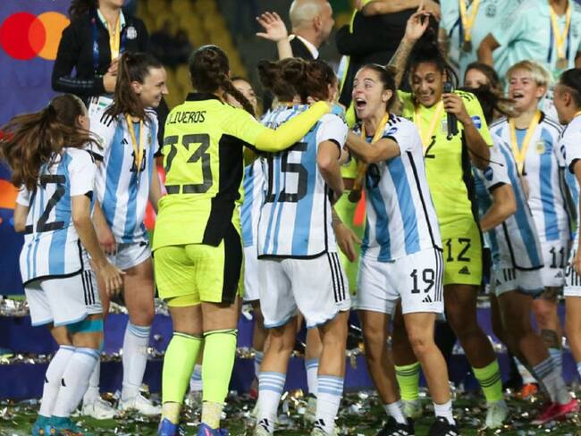 Selección Argentina festeja la clasificación al Mundial 2023