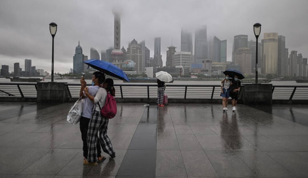 Lluvias en Shanghái, China.             Foto: Getty 