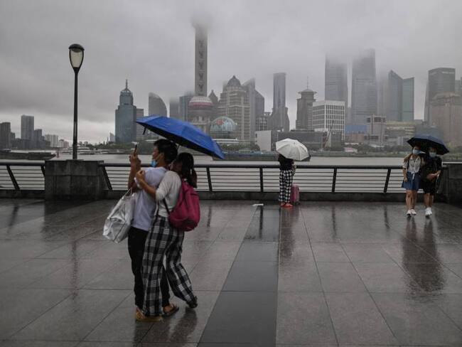 Lluvias en Shanghái, China. Foto: Getty