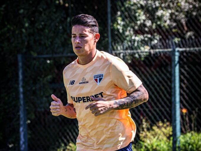 James Rodríguez en su regreso a los entrenamientos con Sao Paulo / Twitter: @jamesdrodriguez.