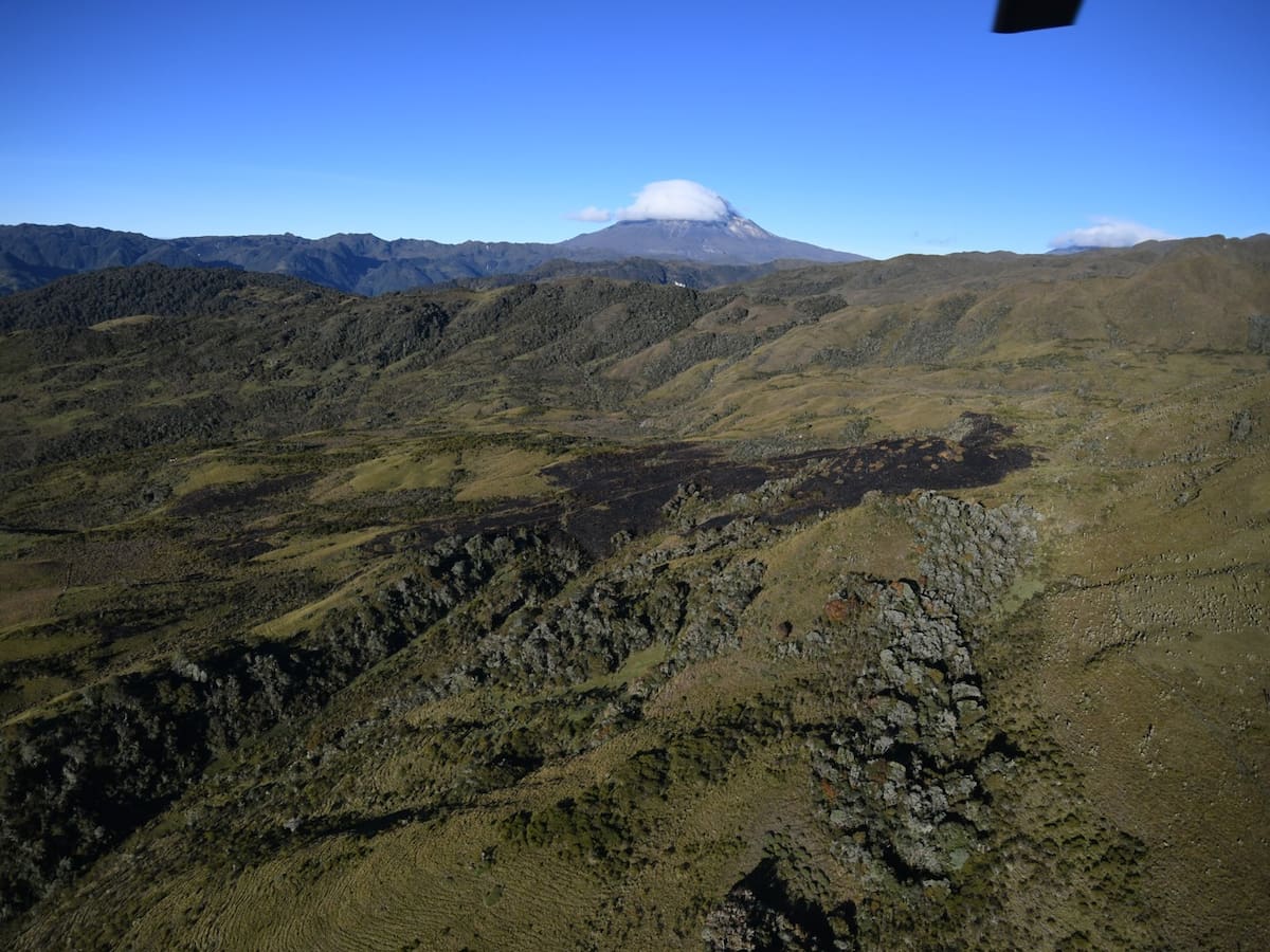 Controlan incendio en el páramo del Nevado de Santa Isabel en el Tolima