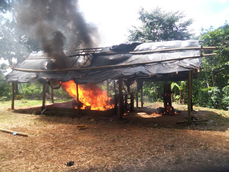 Destruyen dos laboratorios del ELN en Antioquia.