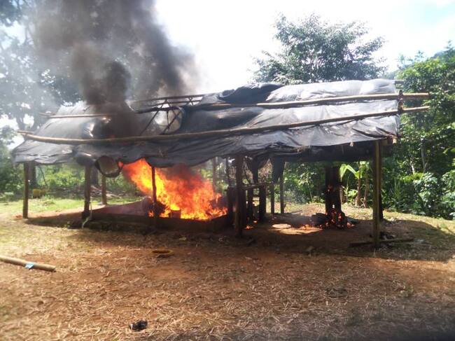 Destruyen dos laboratorios del ELN en Antioquia.