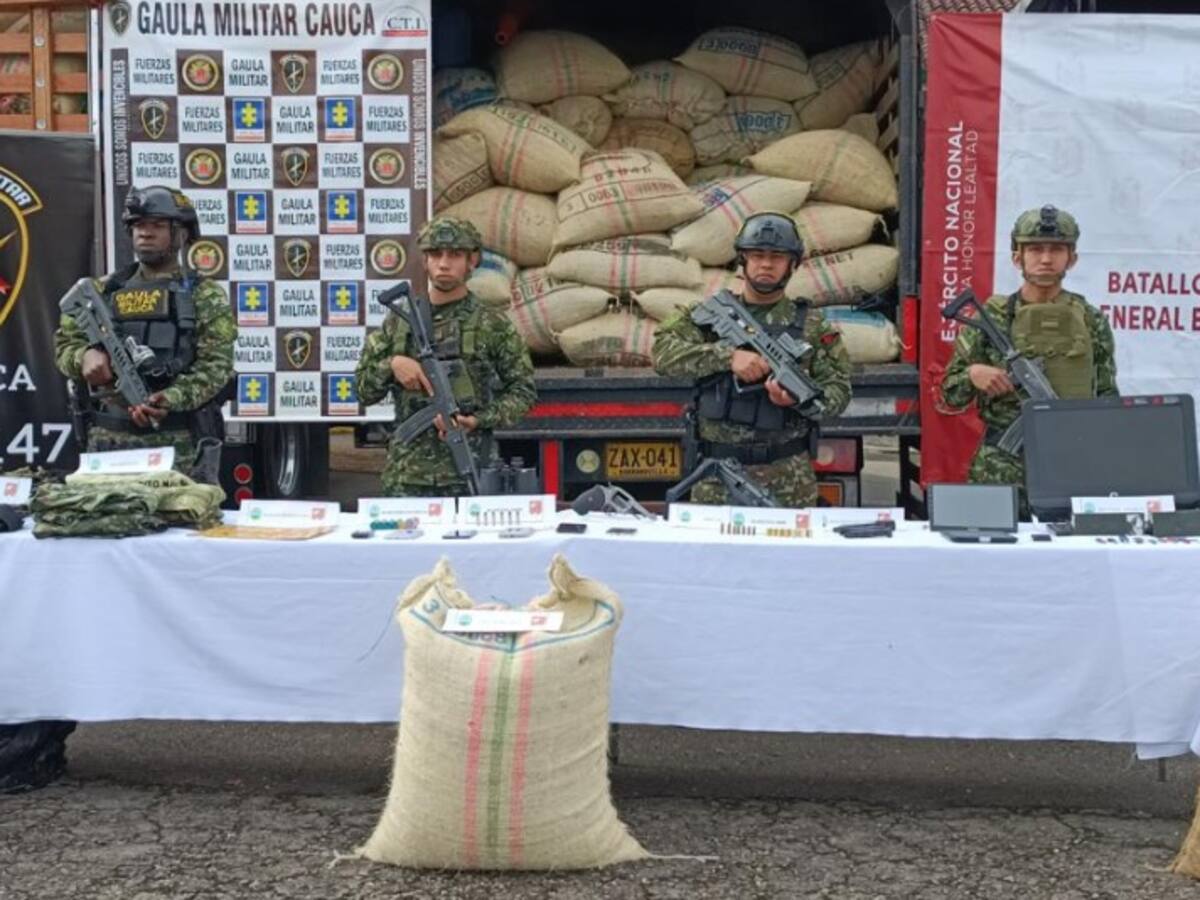 Ejército recuperó más de 37 toneladas de café hurtadas en Cauca