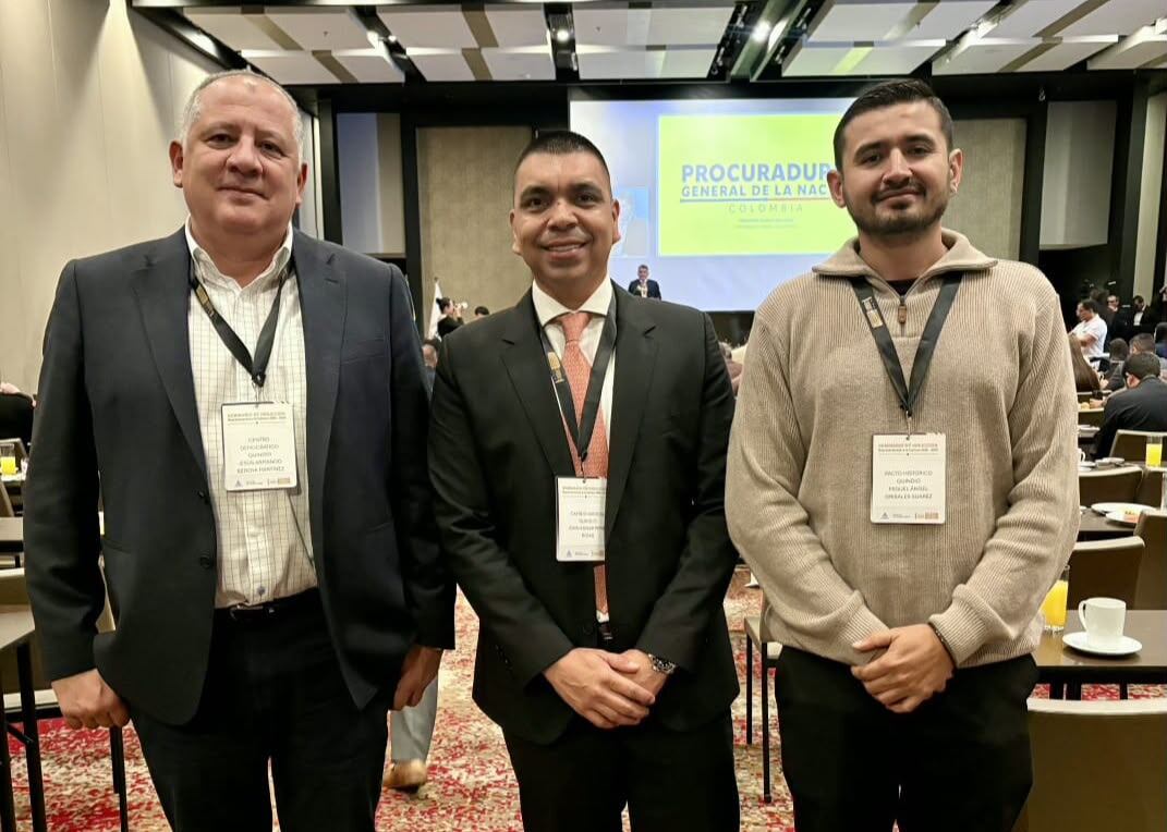 Jesús Bedoya, John Edgar Pérez y Miguel Grisales, representantes a la cámara por el Quindío. . Foto: Cortesía ciudadanos
