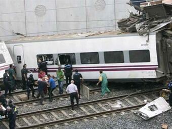 Tren descarrilado en España. Foto: El Tiempo