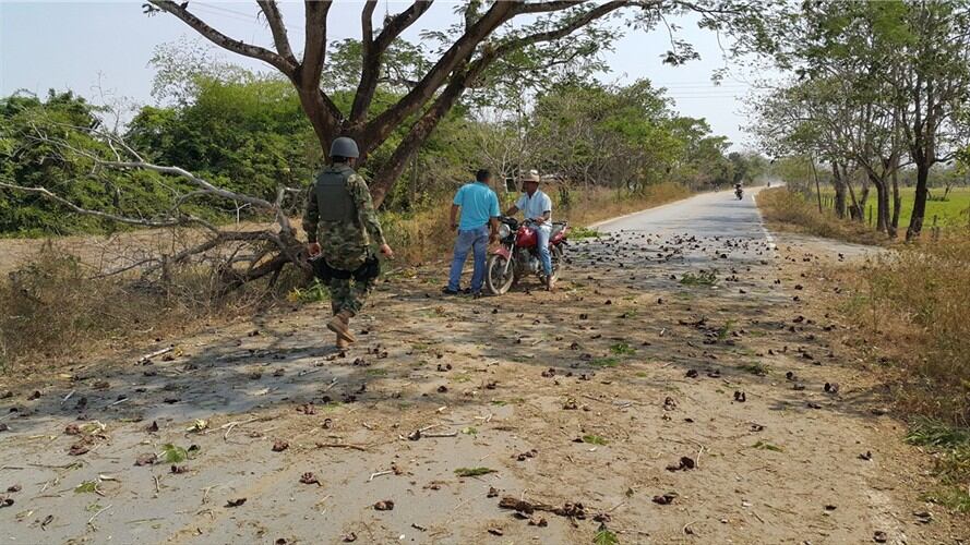 Persisten bloqueos de manifestantes en vías de dos departamentos. Foto: Colprensa