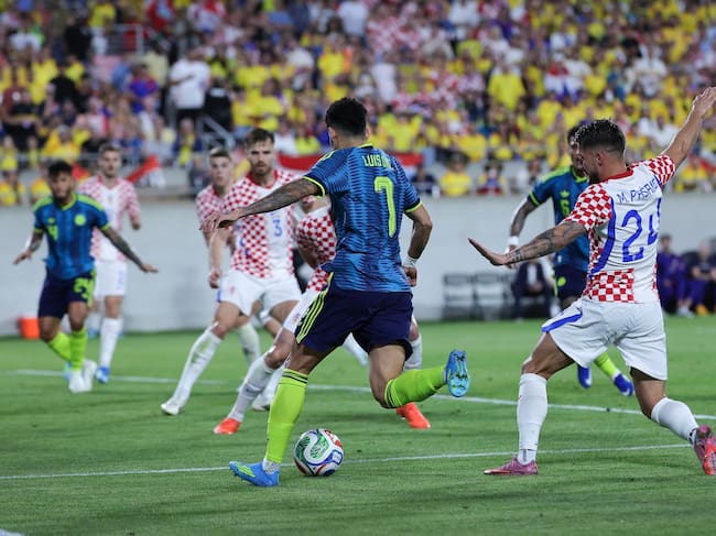 Luis Díaz enfrentando a Croacia con la Selección Colombia. (Futbol, Amistoso, Croacia) EFE/EPA/CRISTOBAL HERRERA-ULASHKEVICH