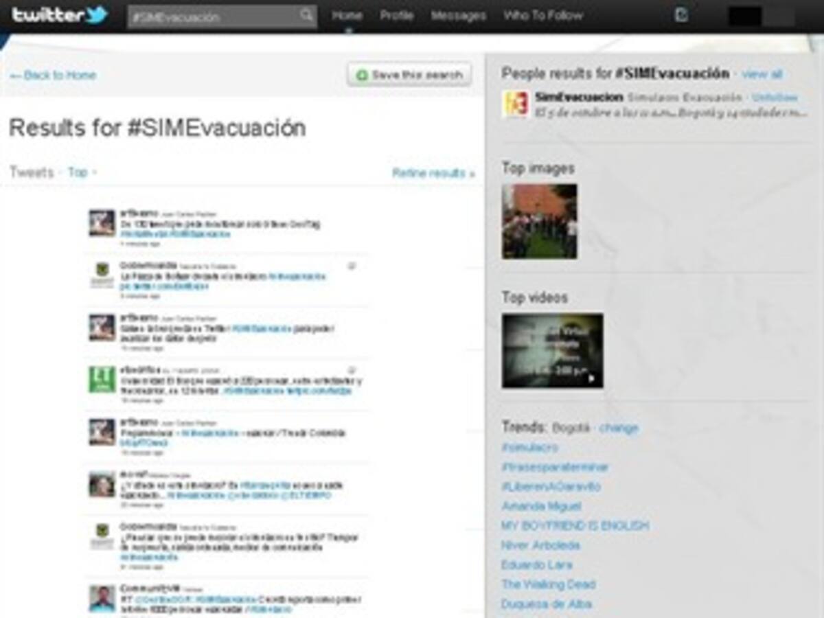 Twitteros participaron en el simulacro de evacuación
