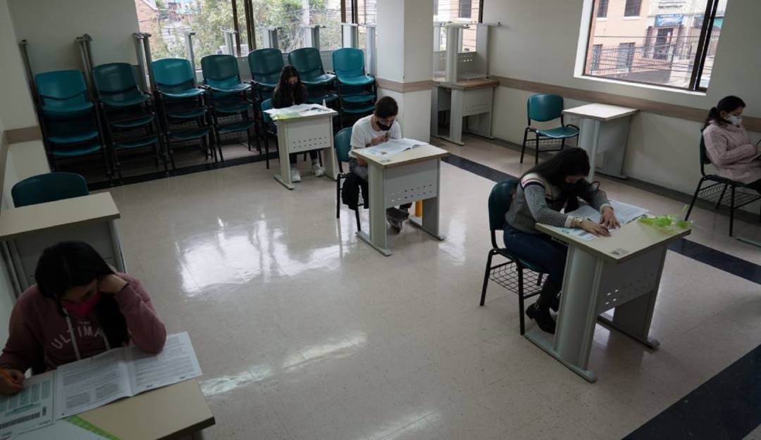 Aplicación de pureba Saber 11 durante la pandemia. Foto: Colprensa.
