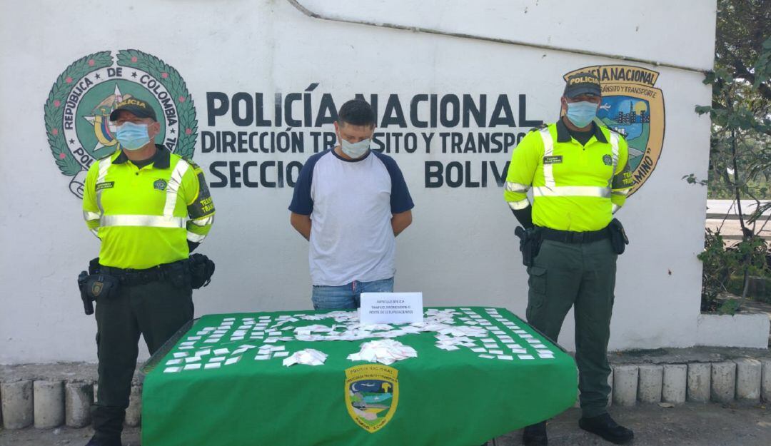 La detención de esta persona se produjo en un puesto de control de la institución ubicado a la altura del corregimiento de Gambote