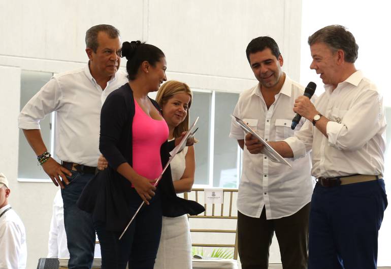 Presidente Juan Manuel Santos, en su visita a Barranquilla.