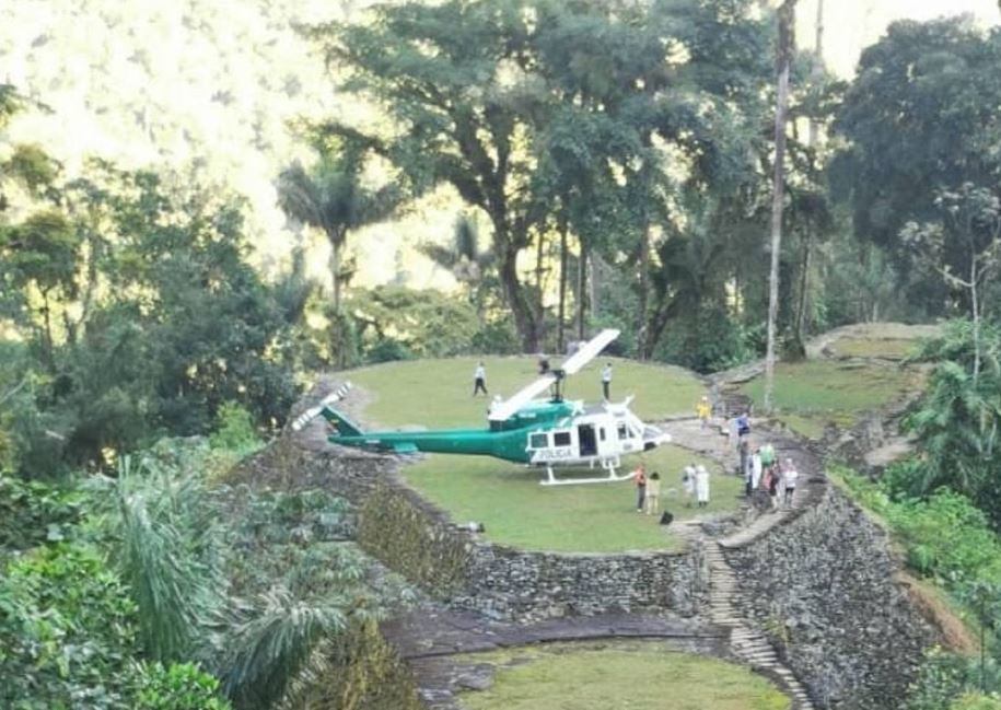Helicóptero de la Policía en Ciudad Perdida. Cortesía: Suministrada.
