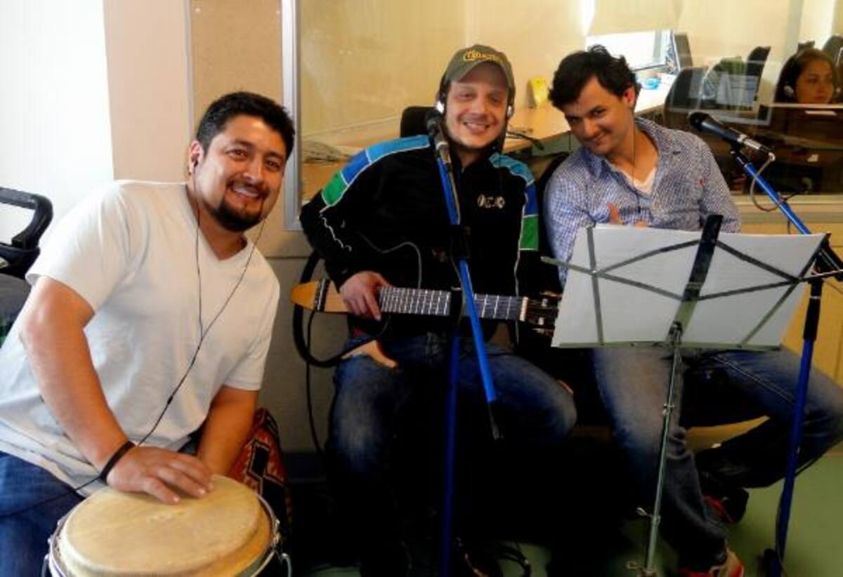 Oscar Delgado, Gigi Posada y Tuto Muñoz, músicos de La Ventana
