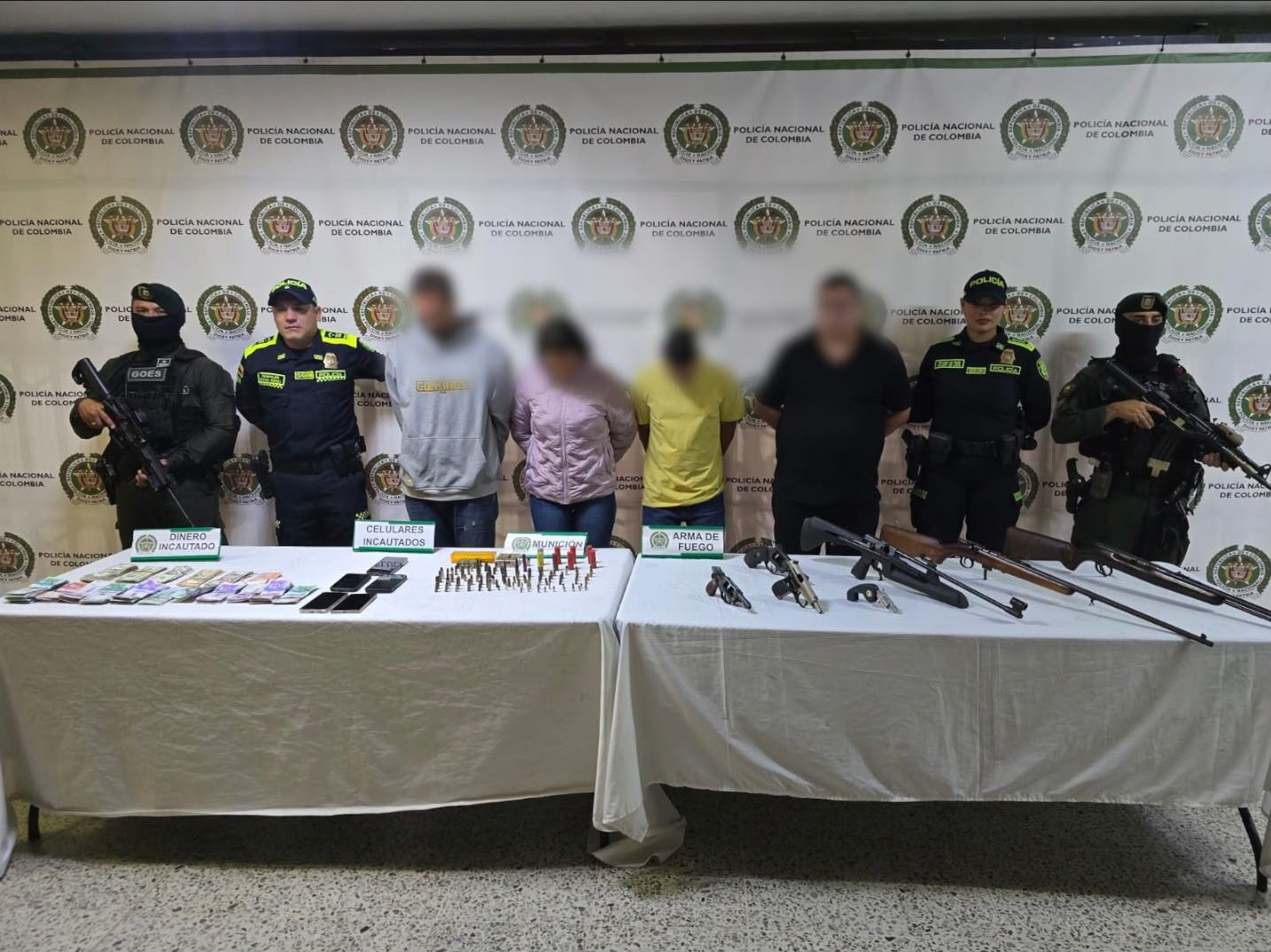 Capturas por tráfico de armas. Foto: Cortesía Dijín