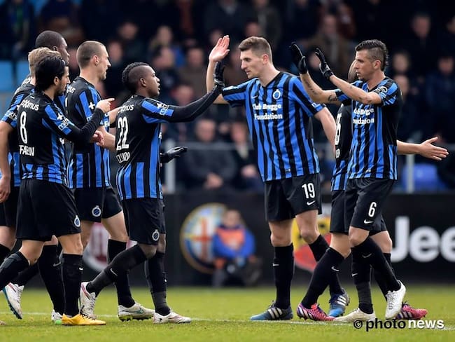 José Izquierdo: doblete y celebración con Brujas