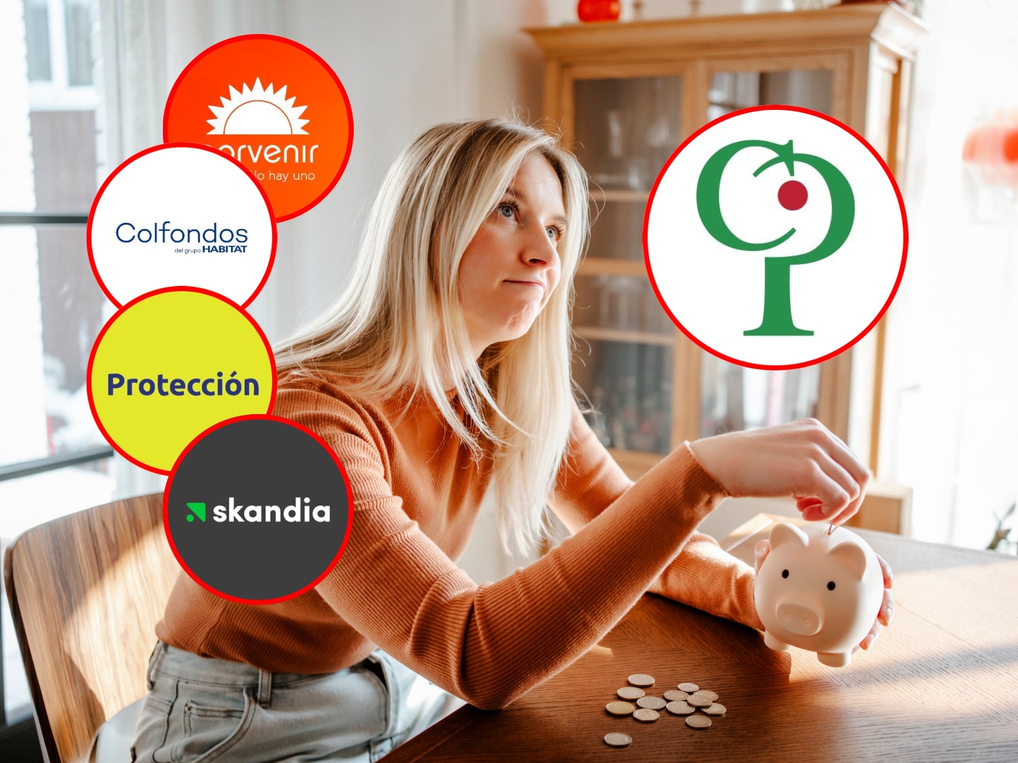 Logos de Porvenir, Colfondos, Protección, Skandia y Colpensiones. Fotos: X @PorvenirOficial / @ColfondosOnline / @proteccion / @SkandiaCol / @Colpensiones