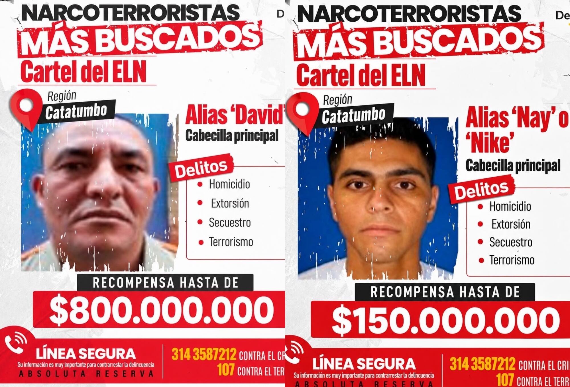 Alias ‘David’ y alias ‘Nay’ o ‘Nike’. Fotos: Ministerio de Defensa