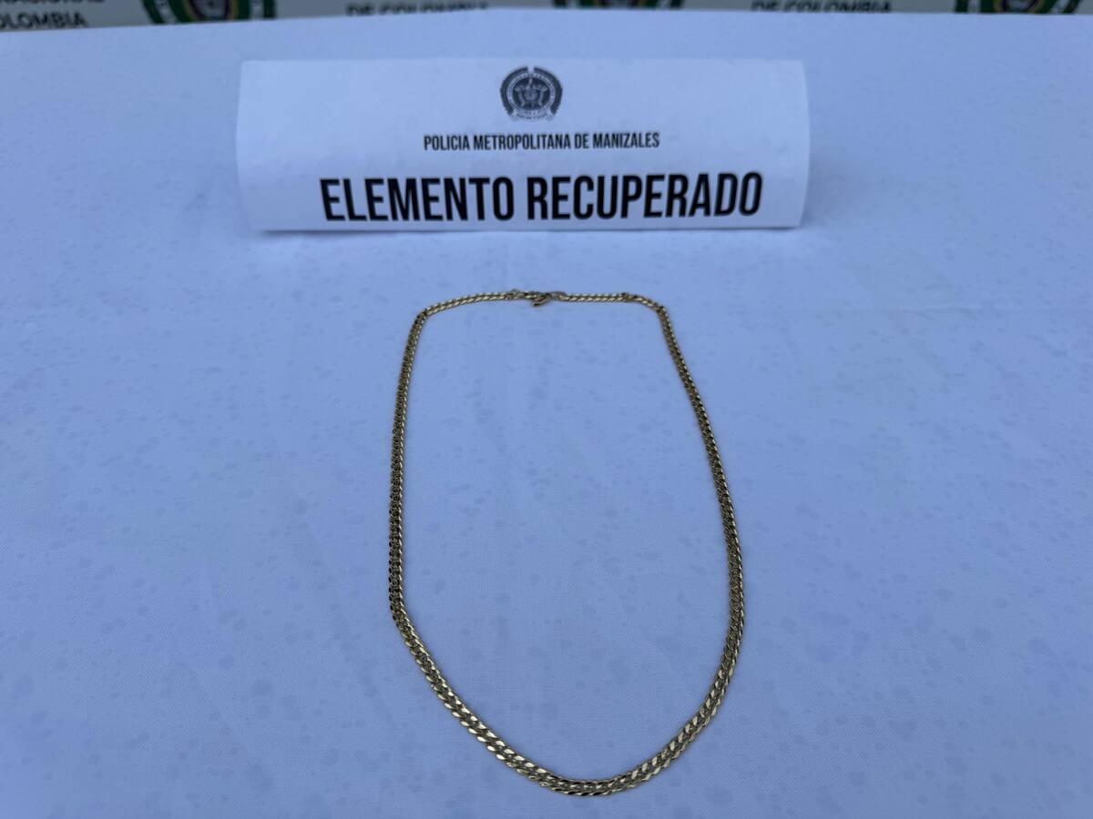 Capturan a hombre en Manizales señalado de hurtar una cadena de alto valor a un adulto mayor