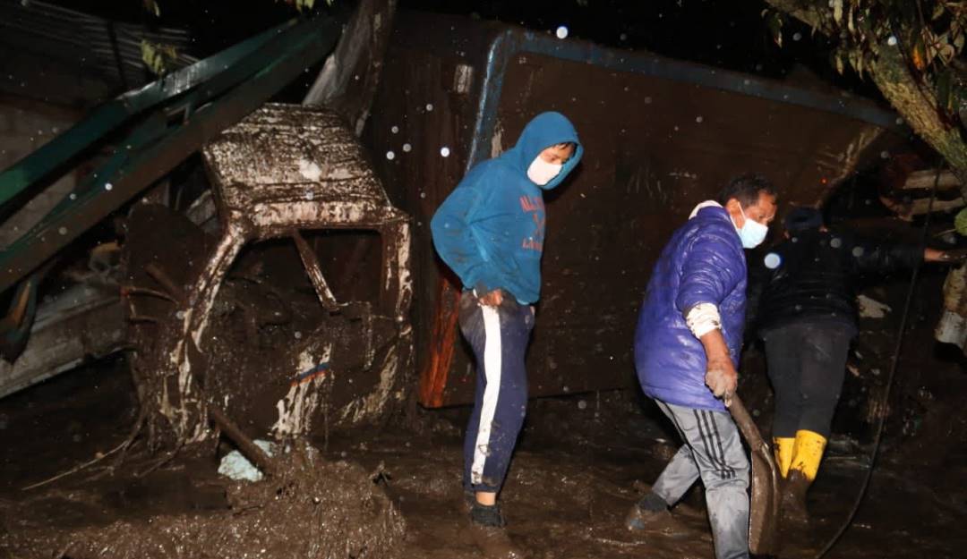 Derrumbe en zona de La Gasca, en el norte de Quito. Foto: Getty