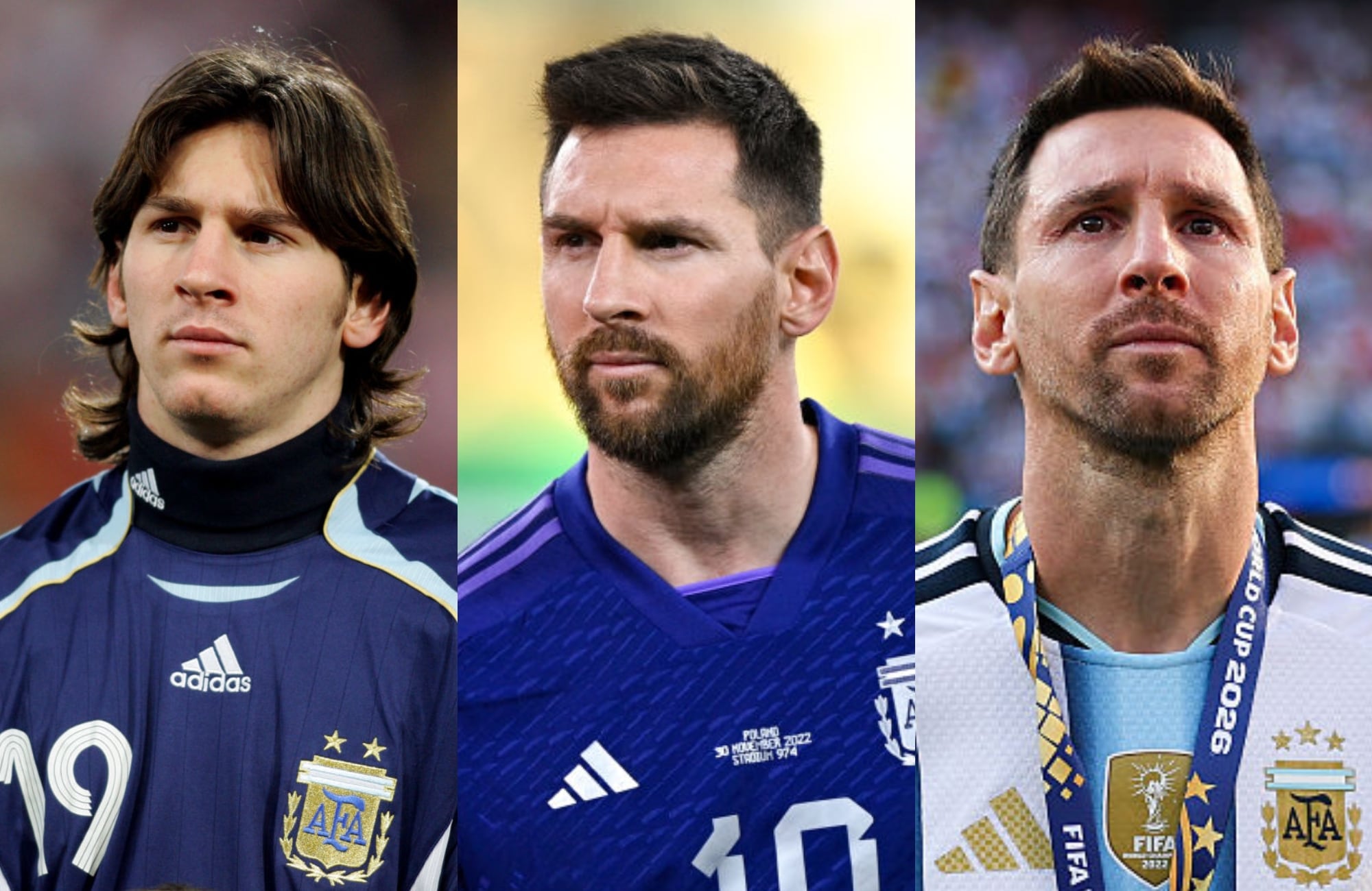 Lionel Messi. Fotos: (Photo by Adam Davy - PA Images via Getty Images) / (Photo by Pablo Morano/BSR Agency/Getty Images) / (Photo by Maja Hitij - FIFA/FIFA via Getty Images)
