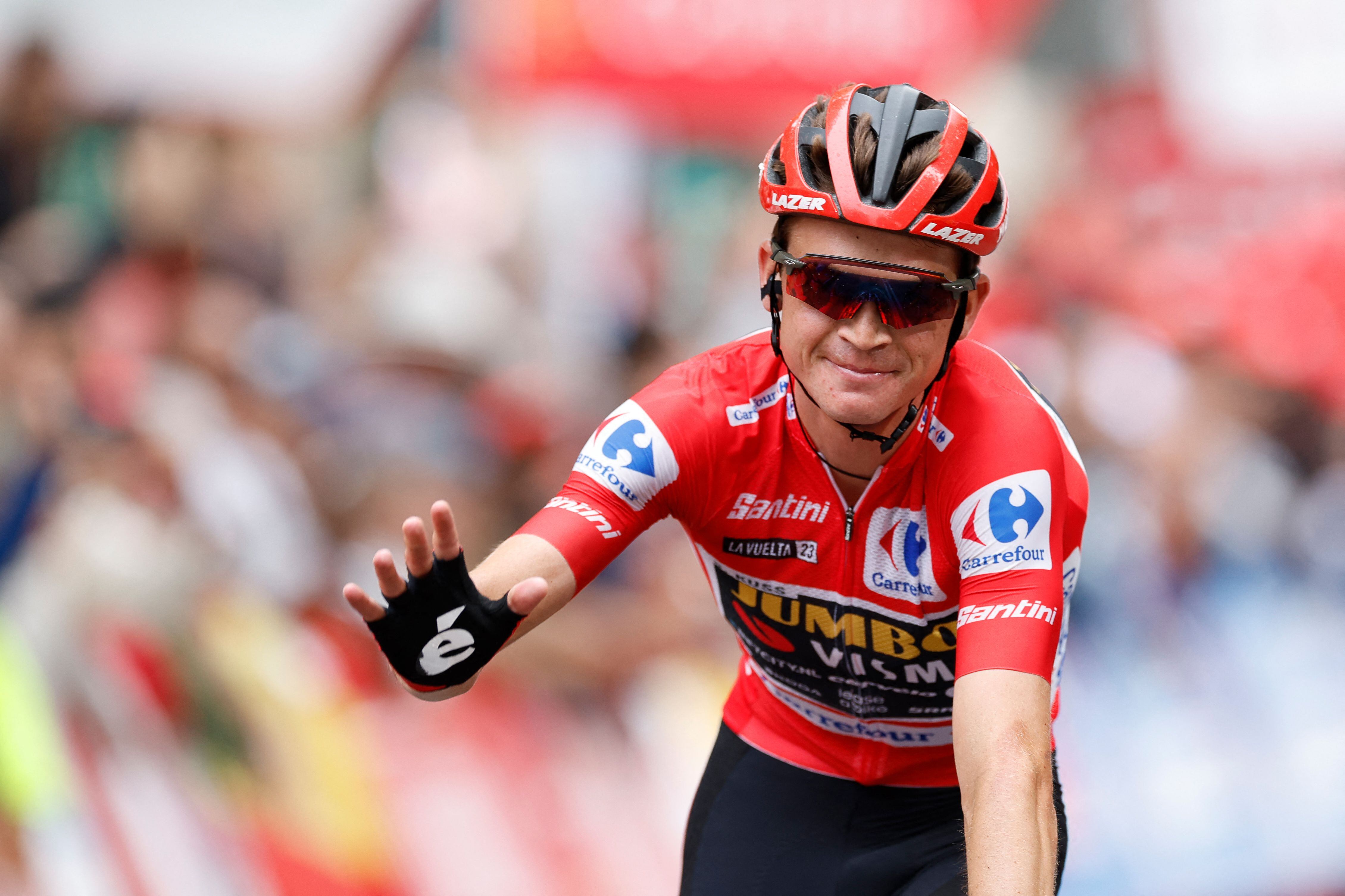 Sepp Kuss, campeón virtual de la Vuelta a España. (Photo by OSCAR DEL POZO/AFP via Getty Images)