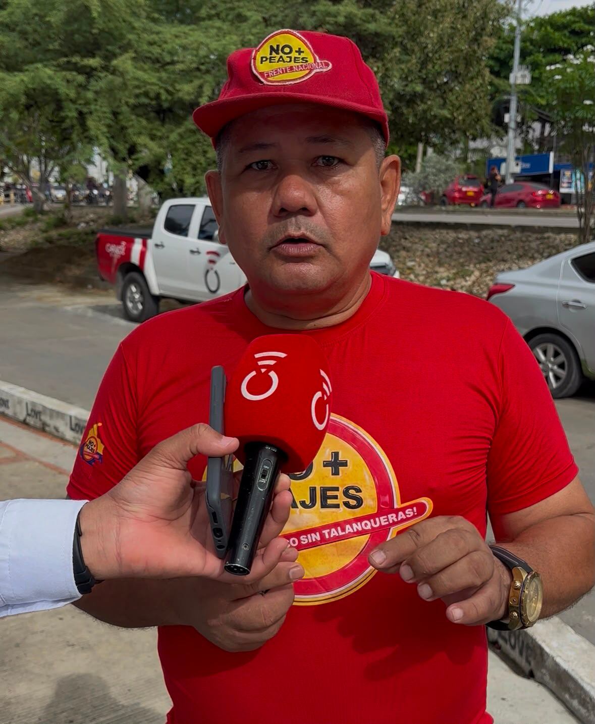 Ángel Barreto, líder del Comité No Más Peajes. // Caracol Radio Cartagena