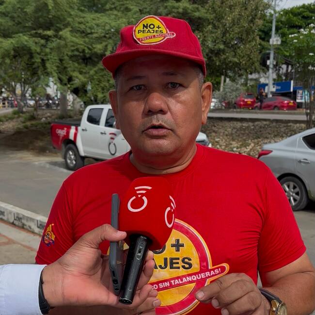 Ángel Barreto, líder del Comité No Más Peajes. // Caracol Radio Cartagena