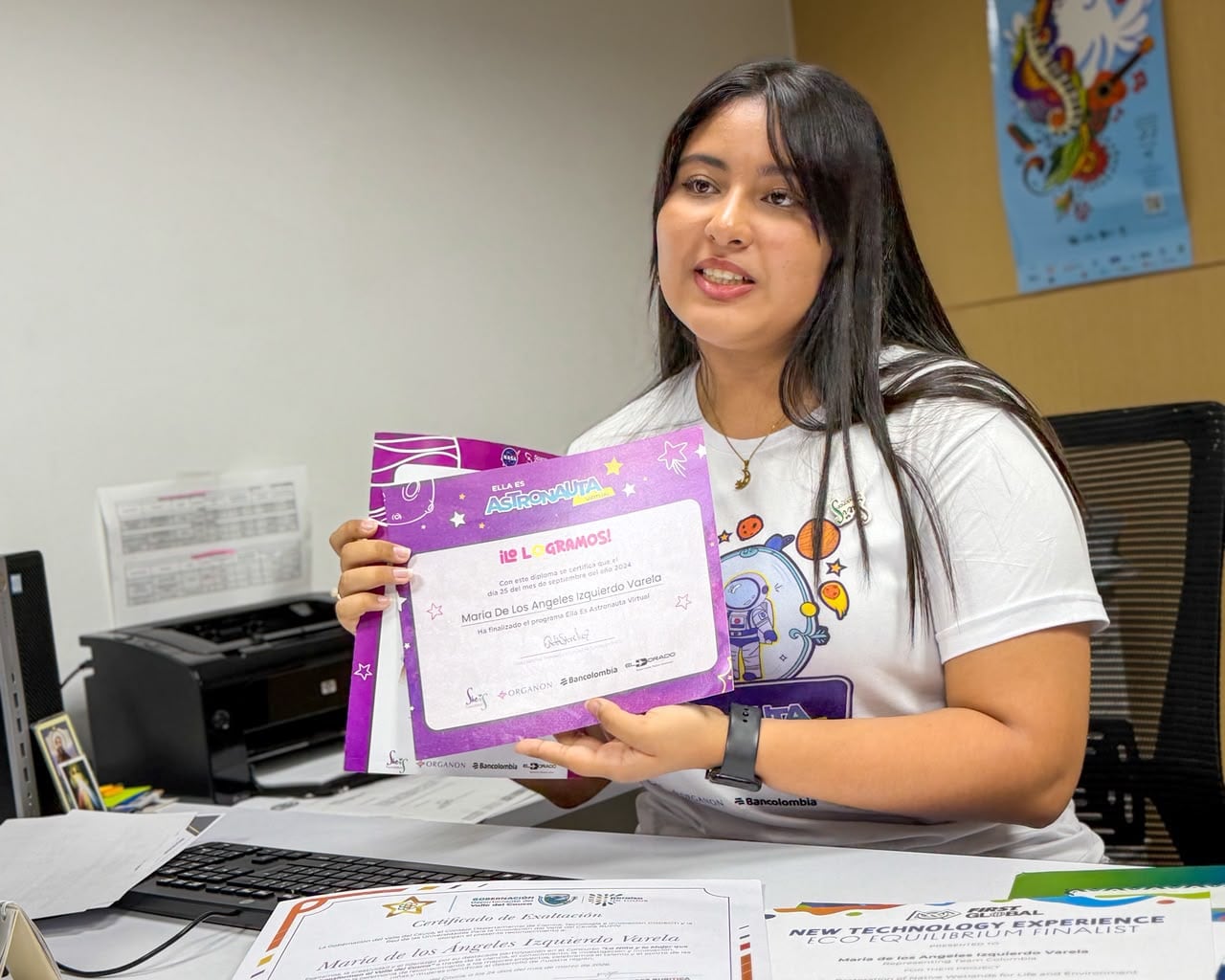 María de los Ángeles Izquierdo, estudiante de la Institución Educativa María Antonia Penagos, sede Megacolegio de Palmira, Valle, fue seleccionada para representar a Colombia en la Misión SHAKTHISAT 2026.