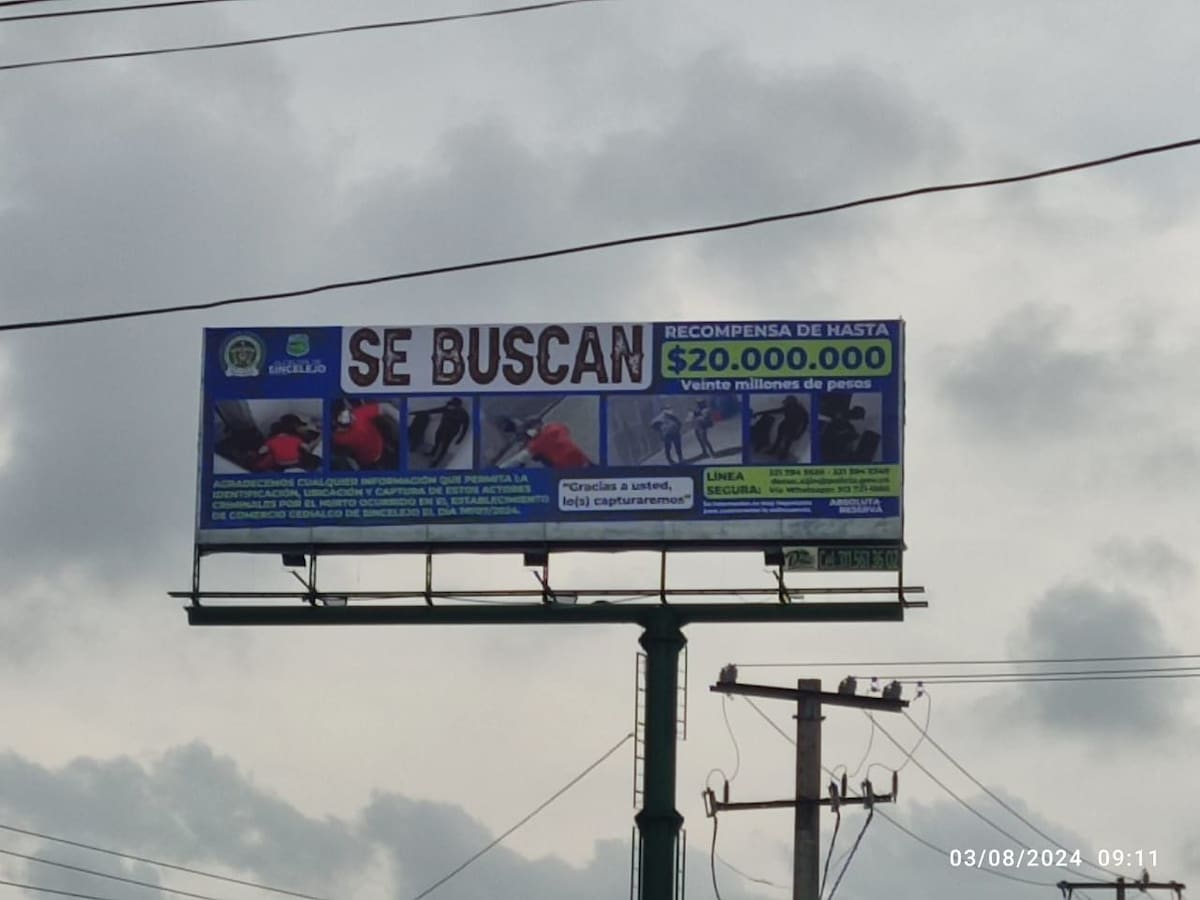 Sincelejo instala vallas publicitarias con las caras de los delincuentes más buscados